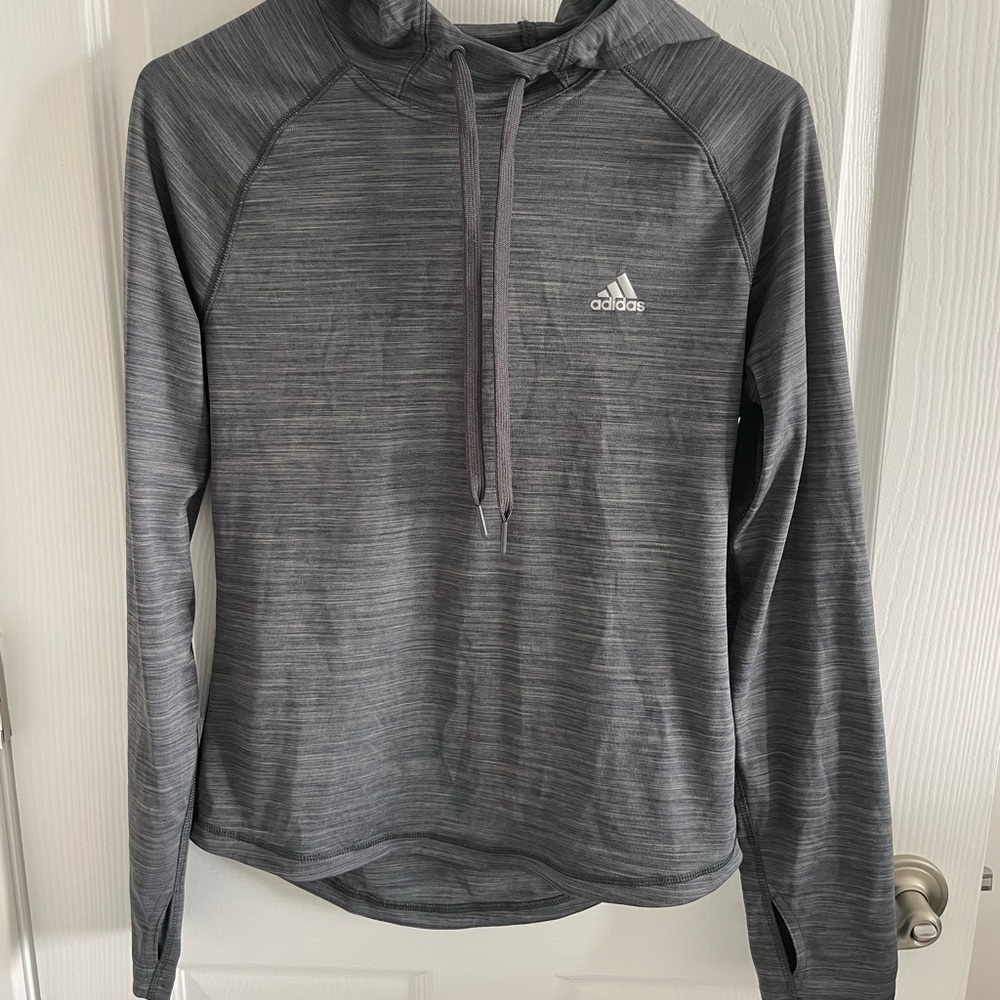 Adidas Heathered Gray Hoodie